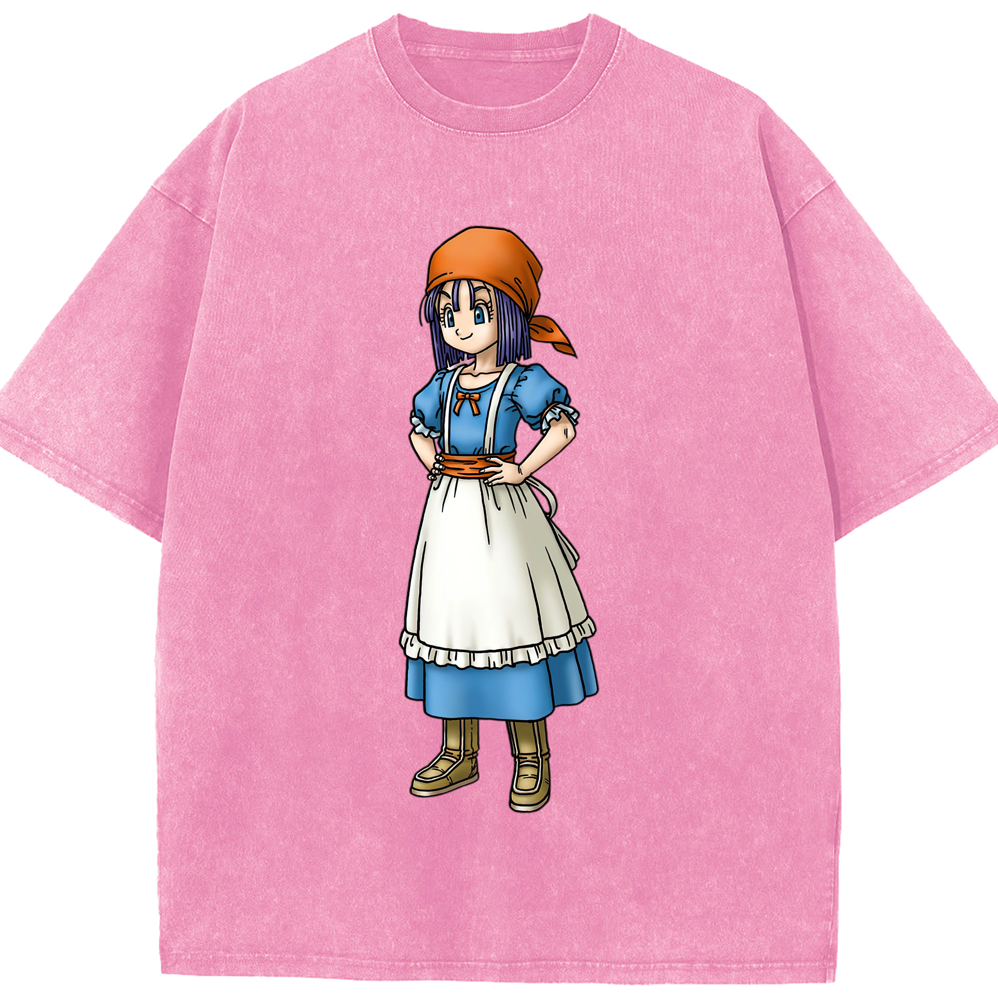 （画像用） ドラゴンクエスト Doragon Kuesuto Dragon Quest 綿100% ヴィンテージ風 半袖Tシャツ（フロントプリント）